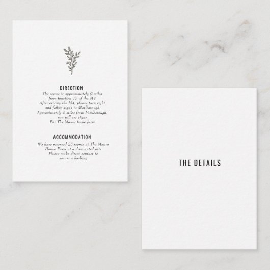 Details zur Party Empfang-Umschließungskarte Begleitkarte (Vorne/Hinten)