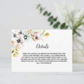 Details zur Pastellblütenhochzeit Begleitkarte (Stehend Vorderseite)