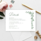 Details zur Renaissance Verziert Sage Green Weddin Begleitkarte