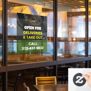 Details zur Restaurantlieferung Fensteraufkleber