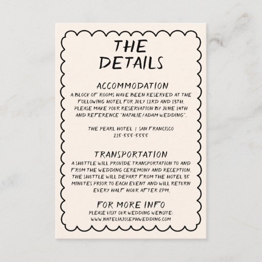 Details zur Retro Hand geschriebene, geräuschvolle Begleitkarte (Vorderseite)