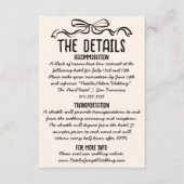 Details zur Retro Hand Gezeichnet Bow-Hochzeit Begleitkarte (Vorderseite)