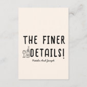 Details zur Retro Hand Gezeichnet Bow-Hochzeit Begleitkarte (Rückseite)