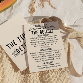 Details zur Retro Hand Gezeichnet Bow-Hochzeit Begleitkarte