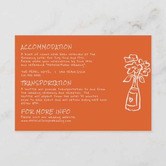 Details zur Retro Hand gezeichnet farbenfrohe blum Begleitkarte (Vorderseite)