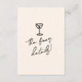 Details zur Retro Hand Gezeichnet Hochzeit Begleitkarte (Rückseite)