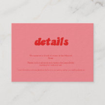 Details zur Retro Rosa & Red Wedding Card