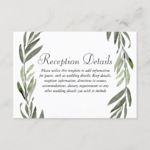 Details zur Rezeption des Green Leaf Wreath Begleitkarte