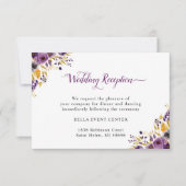 Details zur Rezeption für Lila Hochzeitsfeiern Einladung (Vorderseite)