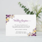 Details zur Rezeption für Lila Hochzeitsfeiern Einladung (Stehend Vorderseite)