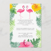 Details zur rosa Flamingo Tropical Wedding Begleitkarte (Vorderseite)