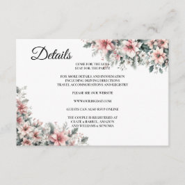 Details zur rosa Poinsettia Blumenpackung Begleitkarte