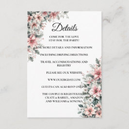 Details zur Rosa Poinsettia Floralineinschließung Begleitkarte