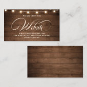 Details zur Rustic Wood String Light Wedding Websi Begleitkarte (Vorne/Hinten)