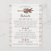 Details zur rustikalen Bohemischen Arrow-Hochzeit  Begleitkarte (Vorderseite)