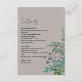 Details zur rustikalen Botanischen Blassgrauen Hoc Begleitkarte (Vorderseite)