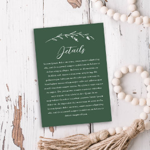 Details zur rustikalen Grünen Wildblume Hochzeit Begleitkarte