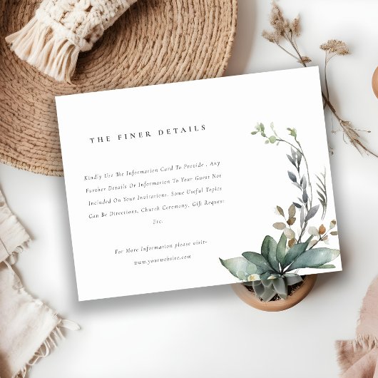 Details zur Rustikalen Grünfolienkleidung Begleitkarte