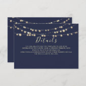 Details zur rustikalen Hochzeit der Navy Begleitkarte (Vorne/Hinten)