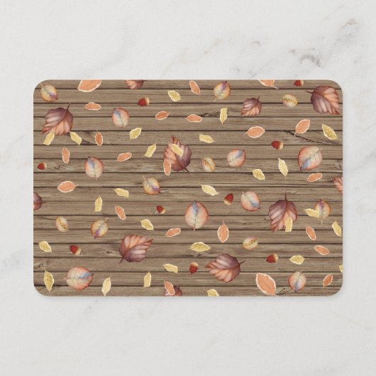 Details zur rustikalen Hochzeit im Herbst im Herbs Begleitkarte (Rückseite)