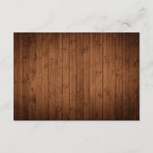 Details zur rustikalen Hochzeit von Holz und Weißs Begleitkarte (Rückseite)