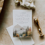 Details zur rustikalen Hochzeitskarte für Wasserfa Begleitkarte<br><div class="desc">Eine Hochzeitskunstkarte mit einer wunderschönen Wasserfarbenfall-Bergszene und einer eleganten Schriftart-Paarung. Bearbeiten Sie alle Texte und alle Farben außer der Farbe der Aquarelllandschaft. Die Farbe des immergrünen Tropfens kann nicht bearbeitet werden. // Für passende Artikel besuchen Sie bitte die "SAWYER" Kollektion im Sincerely By Nicole Zazzle Store. * Wenn Ihnen dieses...</div>