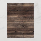 Details zur rustikalen Holzverheiratung Begleitkarte (Rückseite)