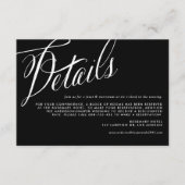 Details zur rustikalen Kalligrafie Schwarz und Wei Begleitkarte (Vorderseite)