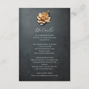 Details zur rustikalen metallischen Blume Begleitkarte