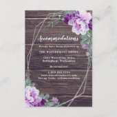 Details zur rustikalen Silber- und Lila Blumenhoch Begleitkarte (Vorderseite)