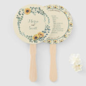 Details zur rustikalen Sonnenblume Fächer (Vorne und Hinten)