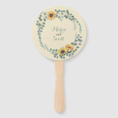 Details zur rustikalen Sonnenblume Fächer (Vorderseite)