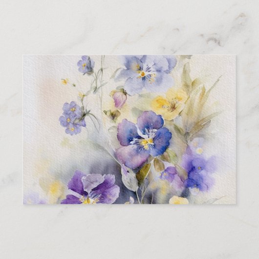 Details zur rustikalen Wasserfarbe Lila & gelb Hoc Begleitkarte (Rückseite)