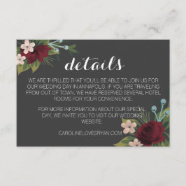 Details zur rustikalen Winterhochzeit Begleitkarte