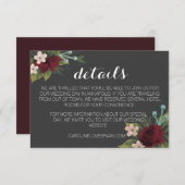 Details zur rustikalen Winterhochzeit Begleitkarte (Vorne/Hinten)