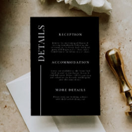 Details zur sauberen Linie für Schwarze Hochzeiten Begleitkarte