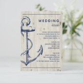 Details zur Schönheits-Anker-Rustikalen Holzhochze Begleitkarte (Stehend Vorderseite)