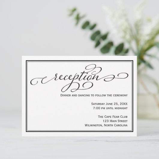 Details zur Schwarz-Weiß-Rezeption Begleitkarte (Stehend Vorderseite)