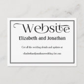 Details zur Schwarz-Weiß-Website für Hochzeiten Begleitkarte (Vorderseite)