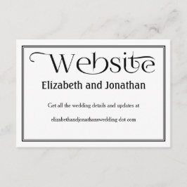 Details zur Schwarz-Weiß-Website für Hochzeiten Begleitkarte