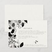 Details zur Schwarzen Flora-Hochzeit Begleitkarte (Vorne/Hinten)