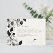Details zur Schwarzen Flora-Hochzeit Begleitkarte (Stehend Vorderseite)