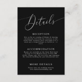 Details zur Schwarzen Minimal-Hochzeit Begleitkarte (Vorderseite)