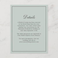 Details zur Seite Grün Elegant Hochzeitsinfo
