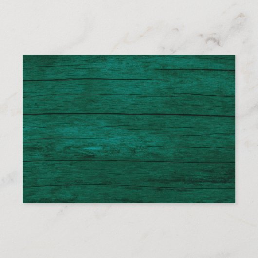 Details zur Smaragdgrünen Hochzeit von String Ligh Begleitkarte (Rückseite)