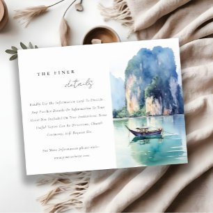 Details zur Soft Coastal Thailand Seascape Wedding Begleitkarte