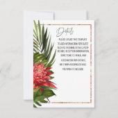 Details zur tropischen Brise Lush Botanical Weddin Karte (Vorderseite)