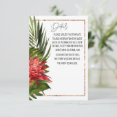 Details zur tropischen Brise Lush Botanical Weddin Karte (Stehend Vorderseite)