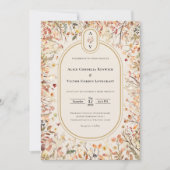Details zur Vintagen Herbstbeige-Hochzeitsszenogra Einladung (Vorderseite)