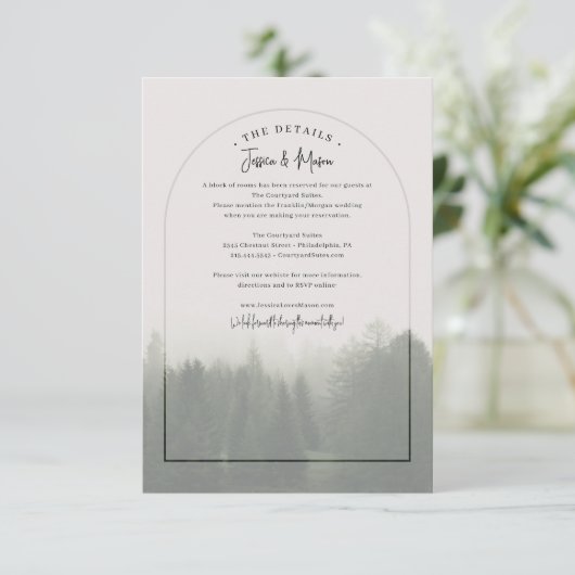 Details zur Waldhochzeit Einladung (Stehend Vorderseite)